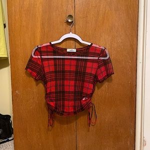 After Party Red Alert Crop Plaid
